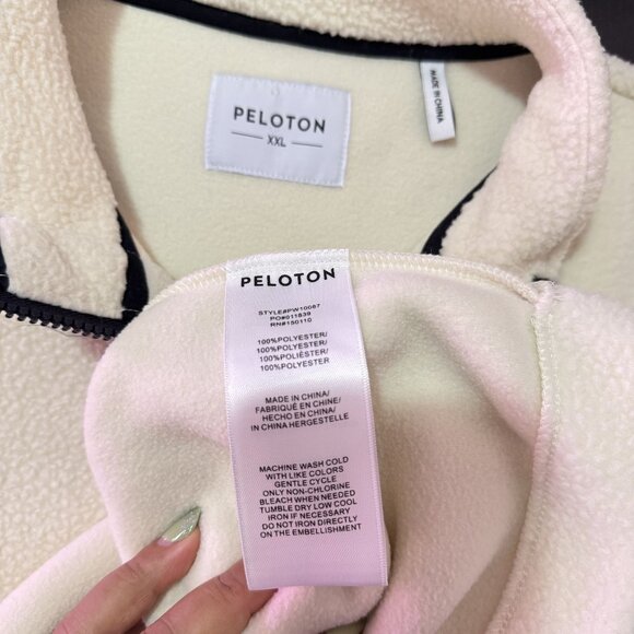 NWOT Peloton Womens Sherpa Fleece Pullover Ivory & Black Long Sleeve Jacket XXL - Picture 7 of 7
